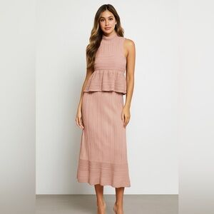 M Missoni Stretch Lace Peplum Dress US4 Baby Pink Shimmer Wedding‎